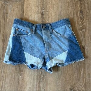 Levi’s 501 Patchwork Button Fly 5 Pocket Women’s Shorts Size 26‎ Summer Travel